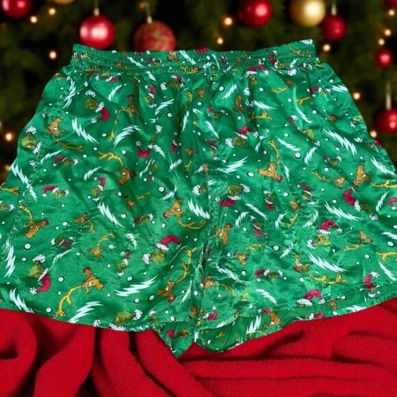 Vintage Dr Seuss Grinch Mens Medium Boxer Shorts 100% Silk Stole Christmas 1994 - Picture 1 of 10